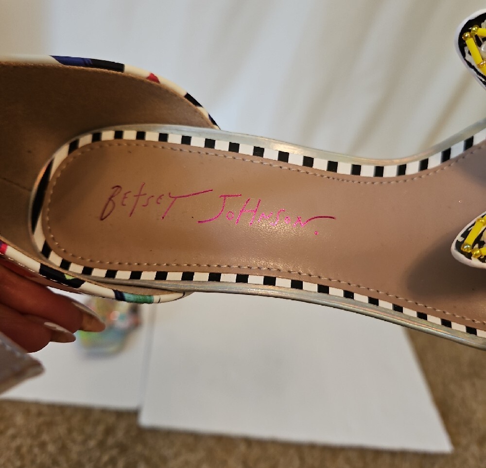 Betsey Johnson Multicolor Butterfly Ankle Strap Sandals, 7.5 - Picture 5 of 10